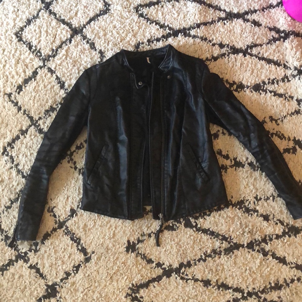 Free people leather jacket size 12